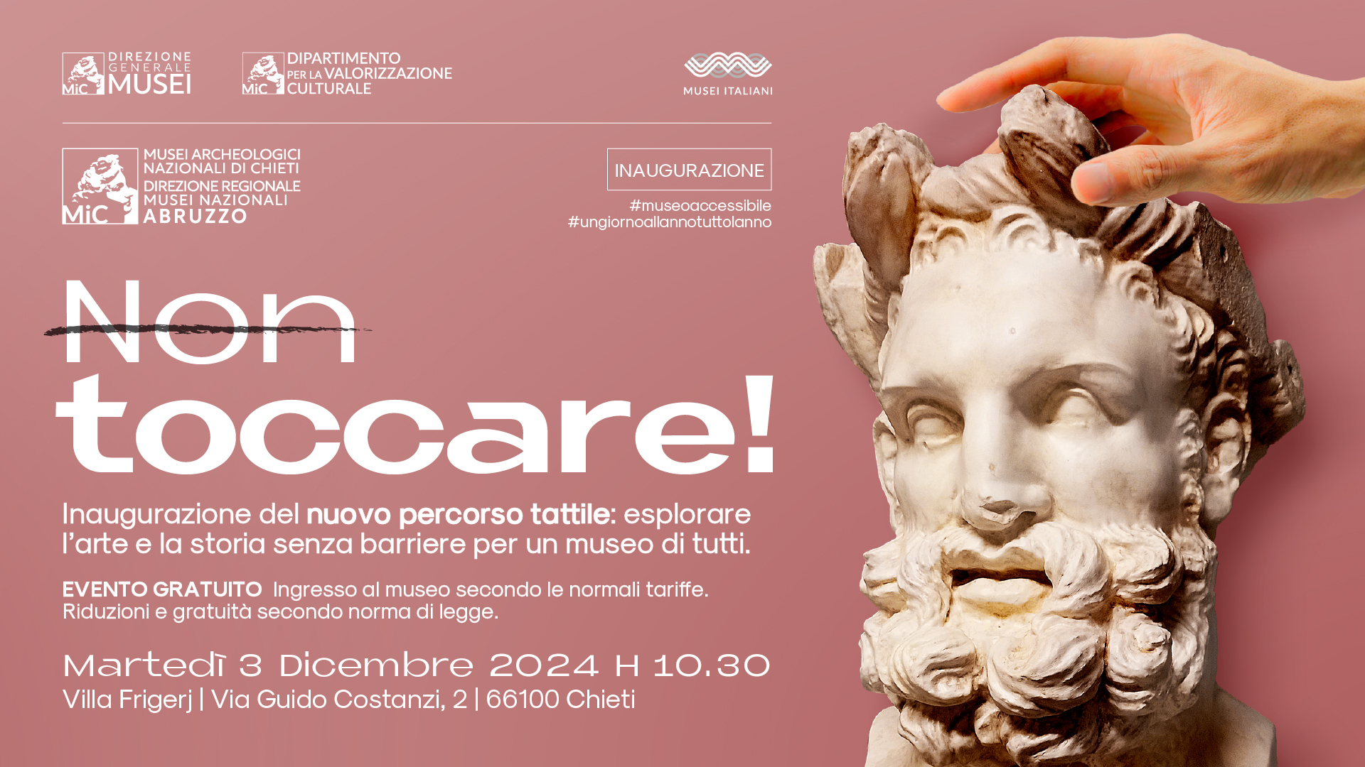 Inaugurazione del Percorso Tattile al Museo Archeologico Nazionale di Villa Frigerj 